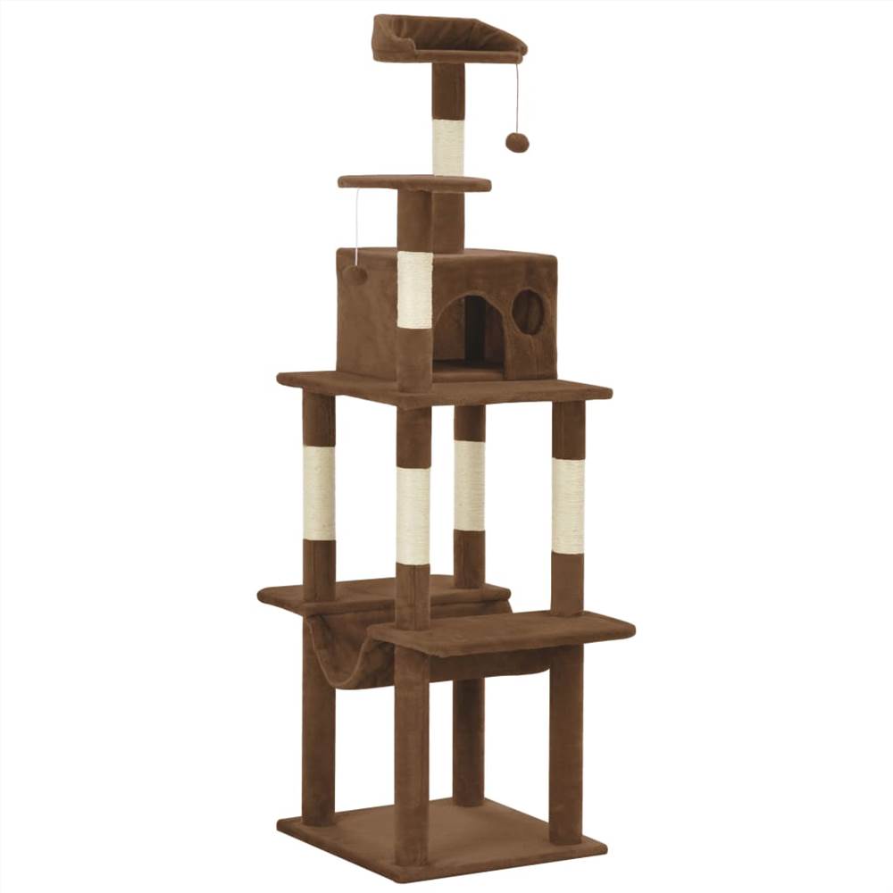 

Cat Tree with Sisal Scratching Posts Brown 165 cm