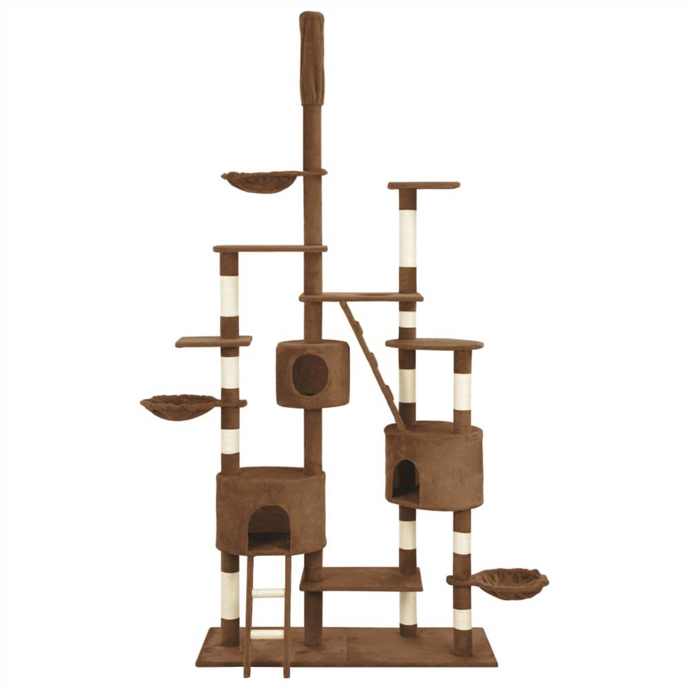 Cat Tree with Sisal Scratching Posts Brown 255 cm
