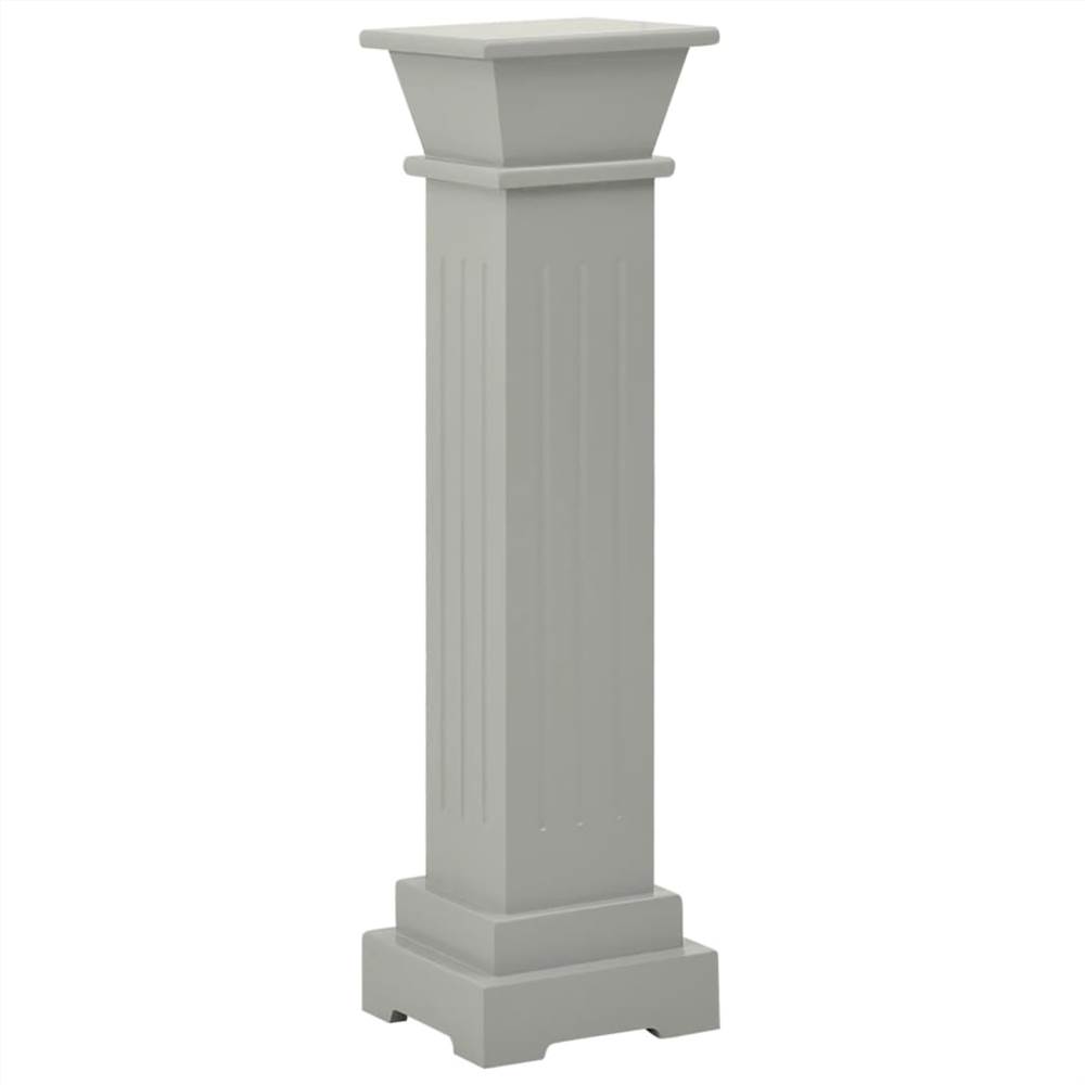 Classic Square Pillar Plant Stand Grey 17x17x66 cm MDF
