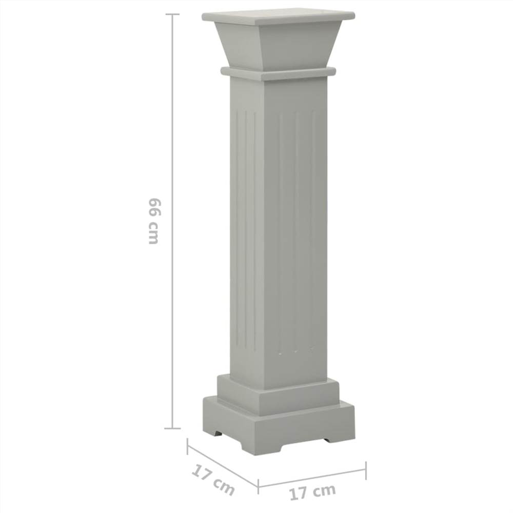 Classic Square Pillar Plant Stand Grey 17x17x66 cm MDF
