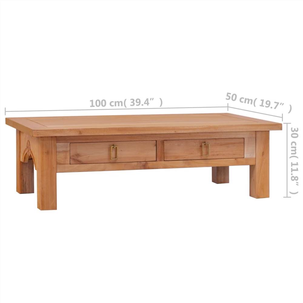 Coffee Table 100x50x30 cm Solid Mahogany Wood