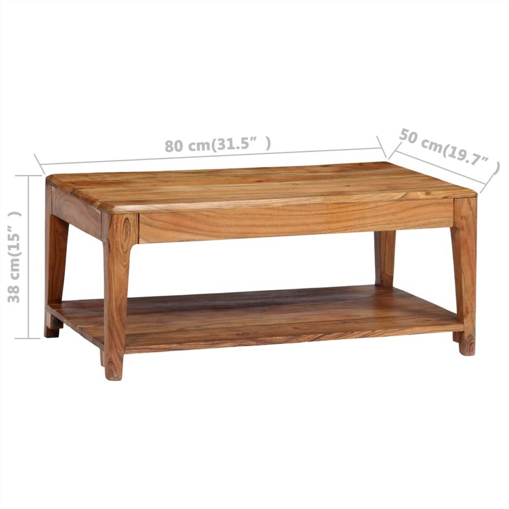 Coffee Table Solid Wood 88x50x38 cm