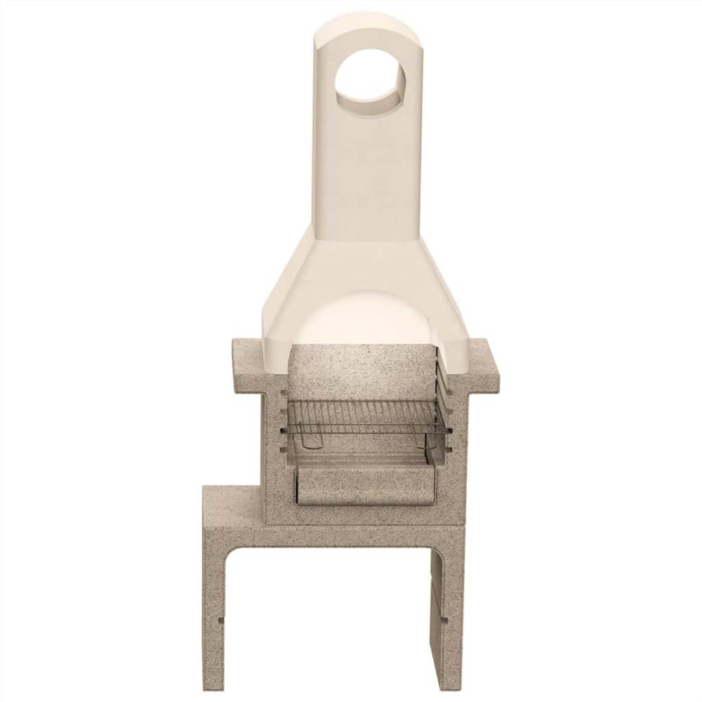 Concrete Charcoal BBQ Stand with Chimney