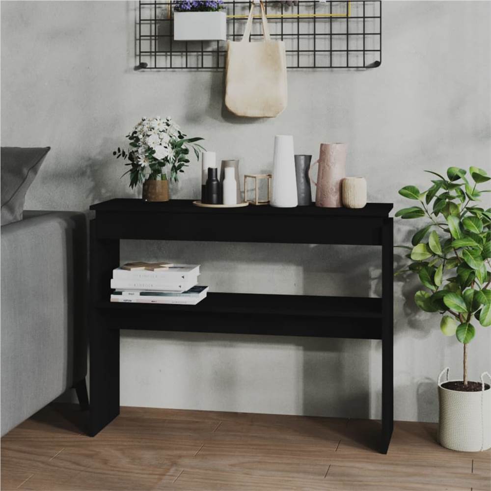 

Console Table Black 102x30x80 cm Chipboard