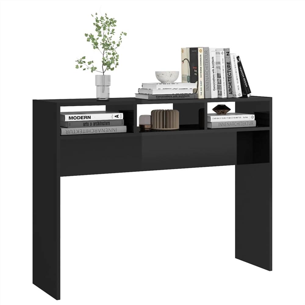 Console Table High Gloss Black 105x30x80 cm Chipboard