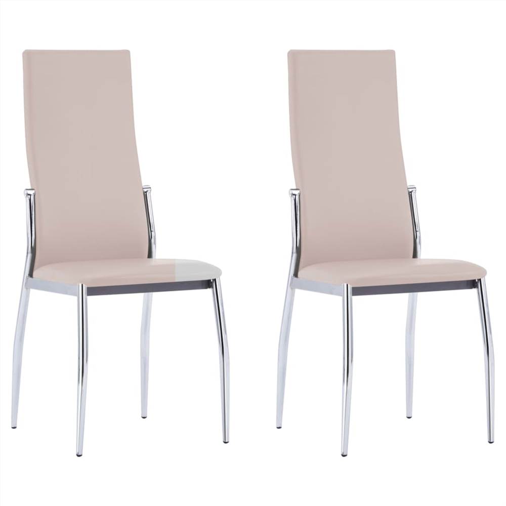 

Dining Chairs 2 pcs Cappuccino Faux Leather
