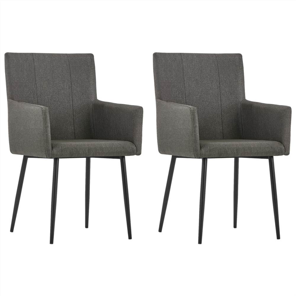 

Dining Chairs with Armrests 2 pcs Taupe Fabric