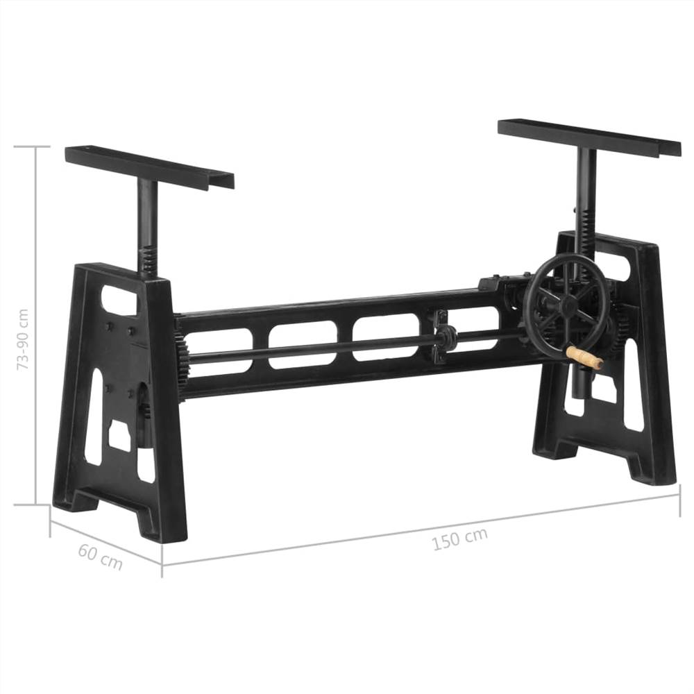 Dining Table Base Height Adjustable 150x60x90 cm Cast Iron
