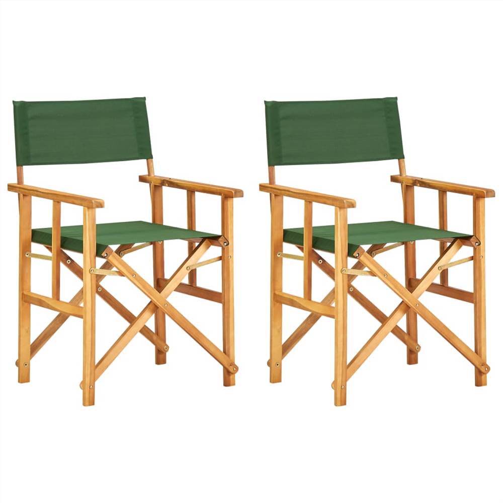 

Director's Chairs 2 pcs Solid Acacia Wood Green