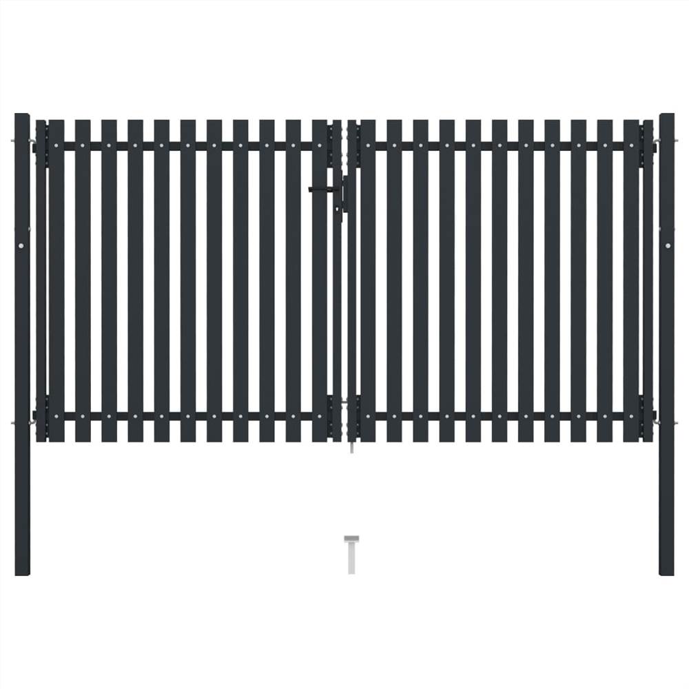

Double Door Fence Gate Steel 306x220 cm Anthracite