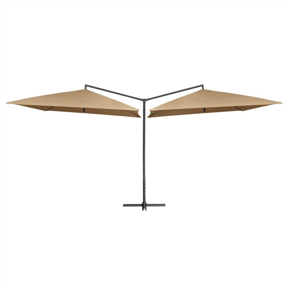 

Double Parasol with Steel Pole 250x250 cm Taupe