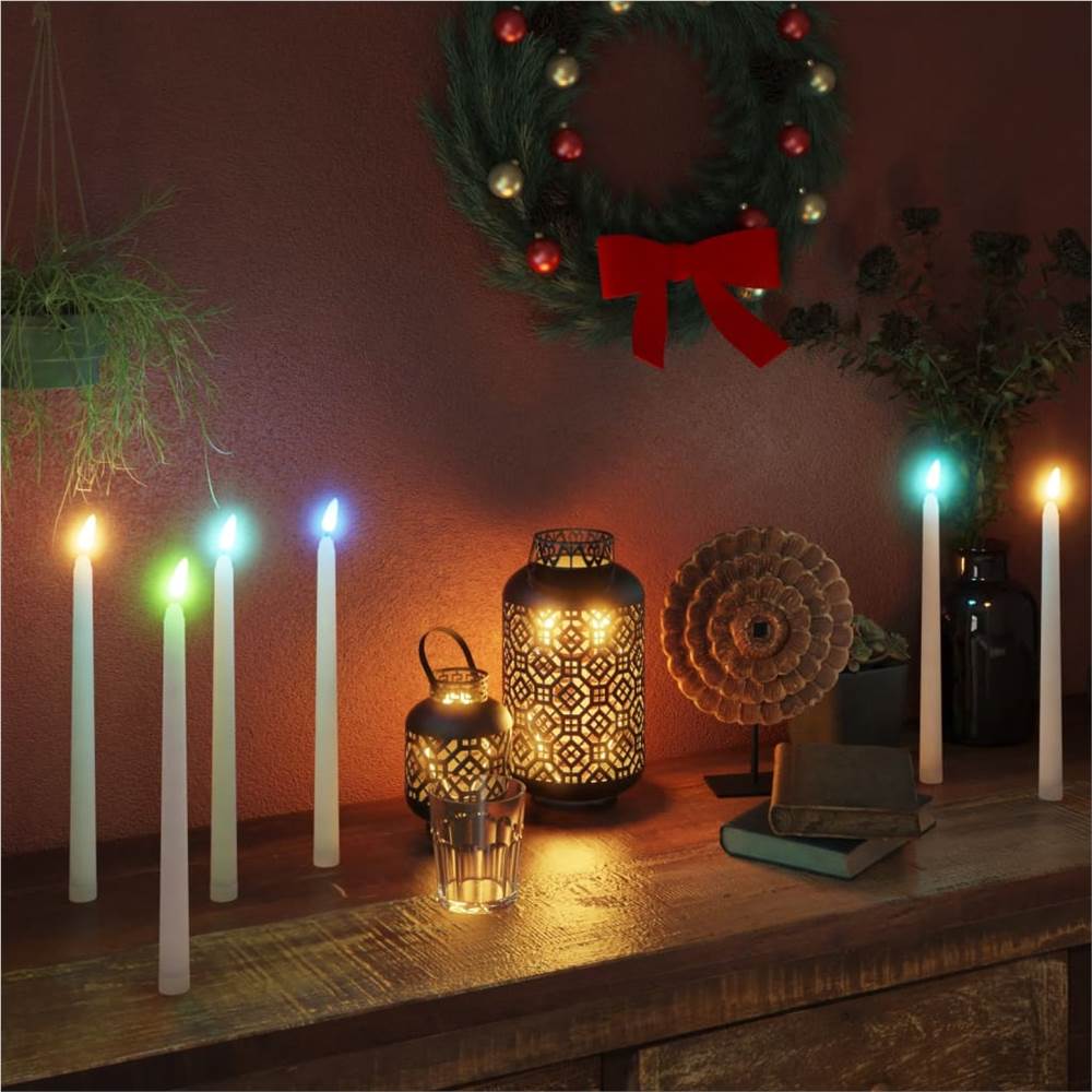 

Flameless Electric Dinner Light LED Candles 12 pcs Colourful