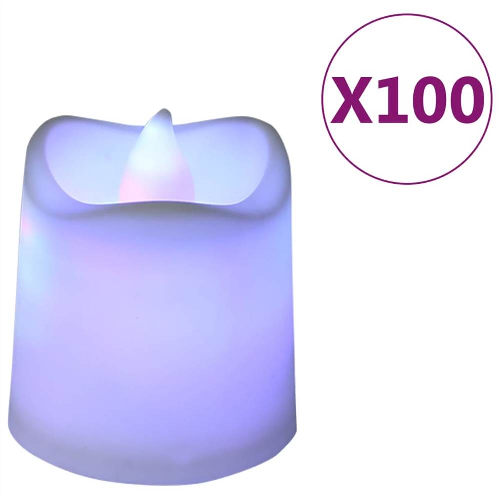 Flameless Electric Tea Lights LED Candles 100 pcs Colourful