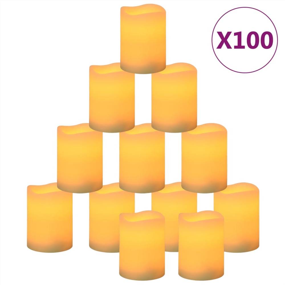 Flameless LED Candles 100 pcs with Remote Control Warm White