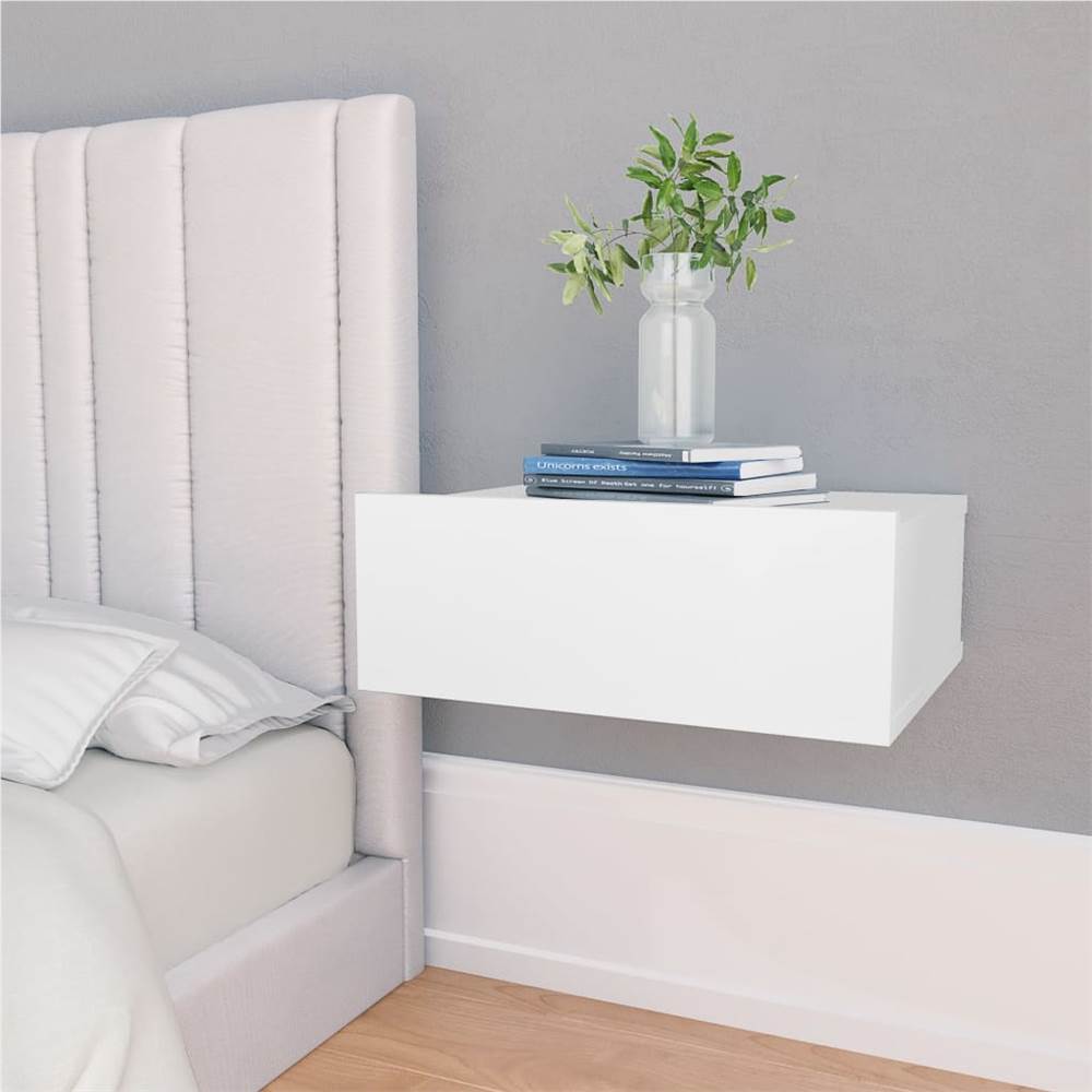 

Floating Nightstands 2 pcs White 40x30x15cm Chipboard