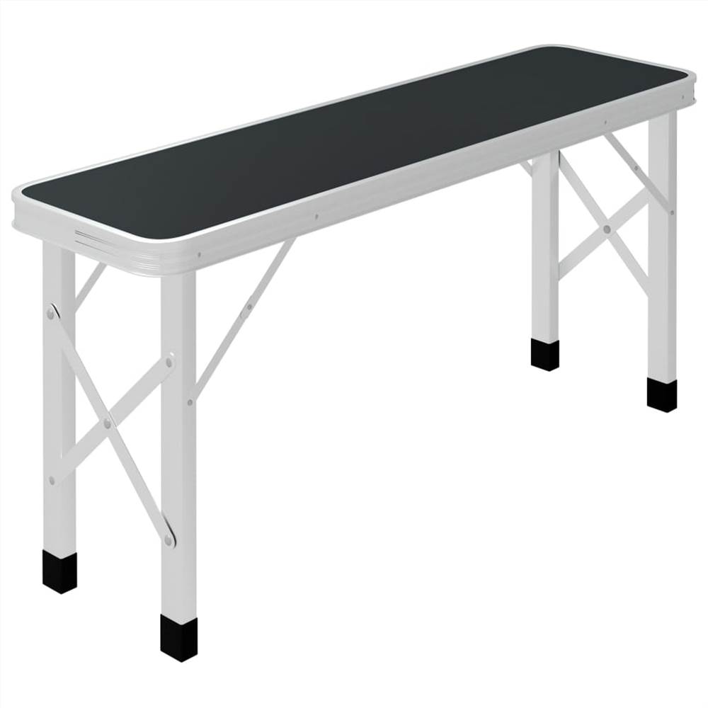 Folding Camping Table with 2 Benches Aluminium Grey 19 Folding Camping Table with 2 Benches Aluminium Grey