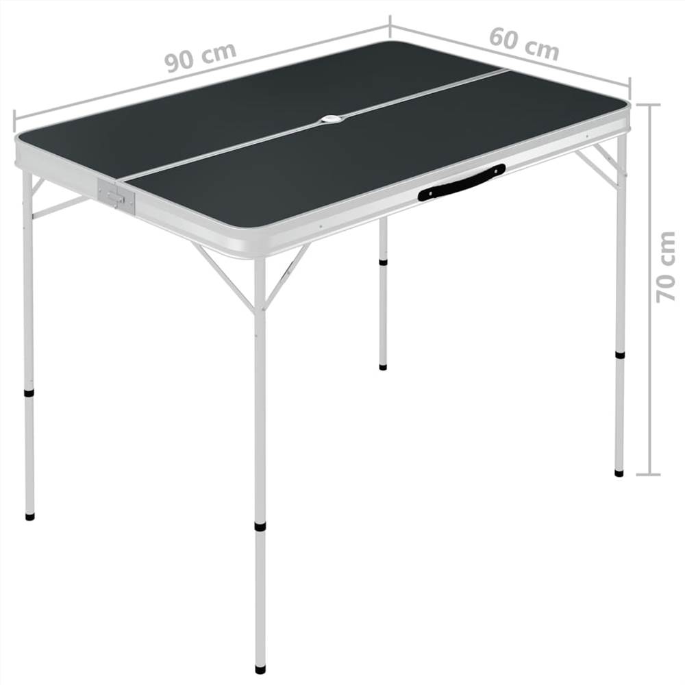 Folding Camping Table with 2 Benches Aluminium Grey 20 Folding Camping Table with 2 Benches Aluminium Grey