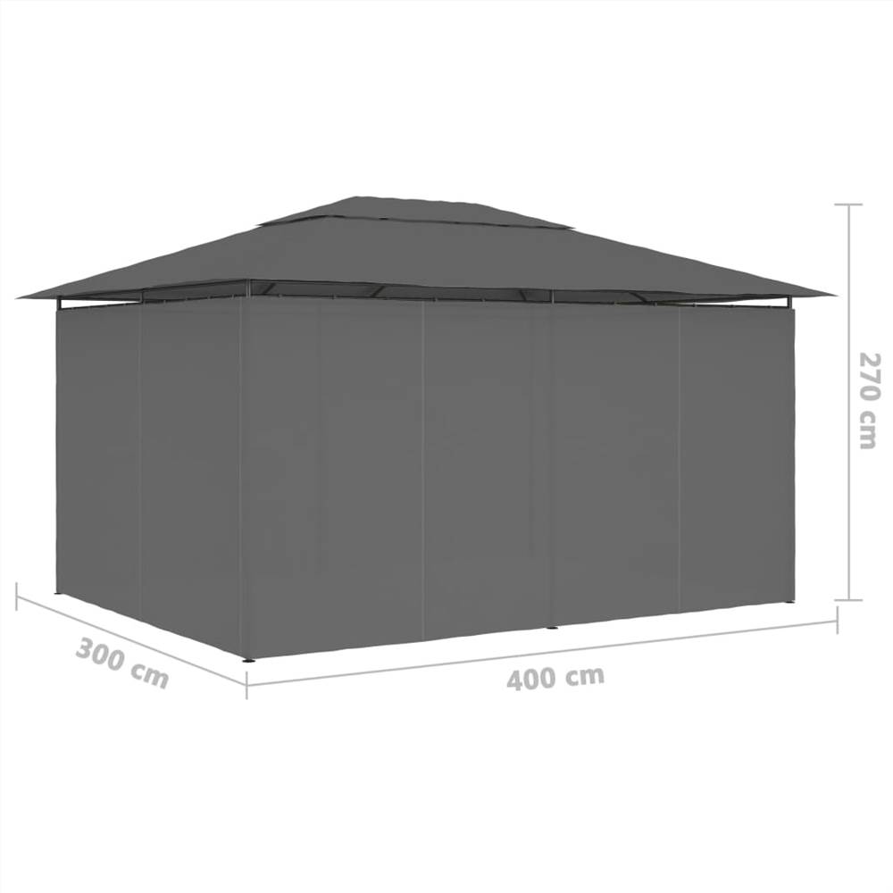 Garden Marquee with Curtains 4x3 m Anthracite