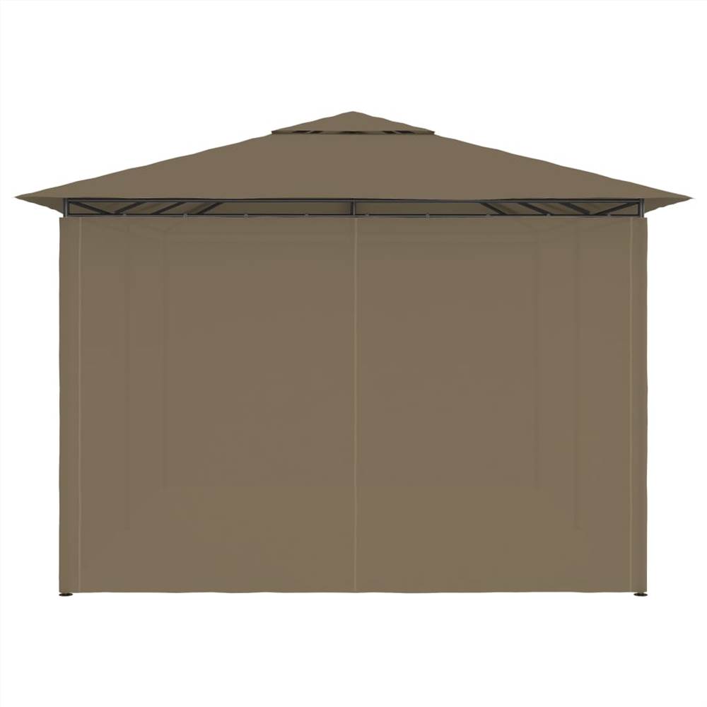 Garden Marquee with Curtains 4x3 m Taupe 180 g/m²