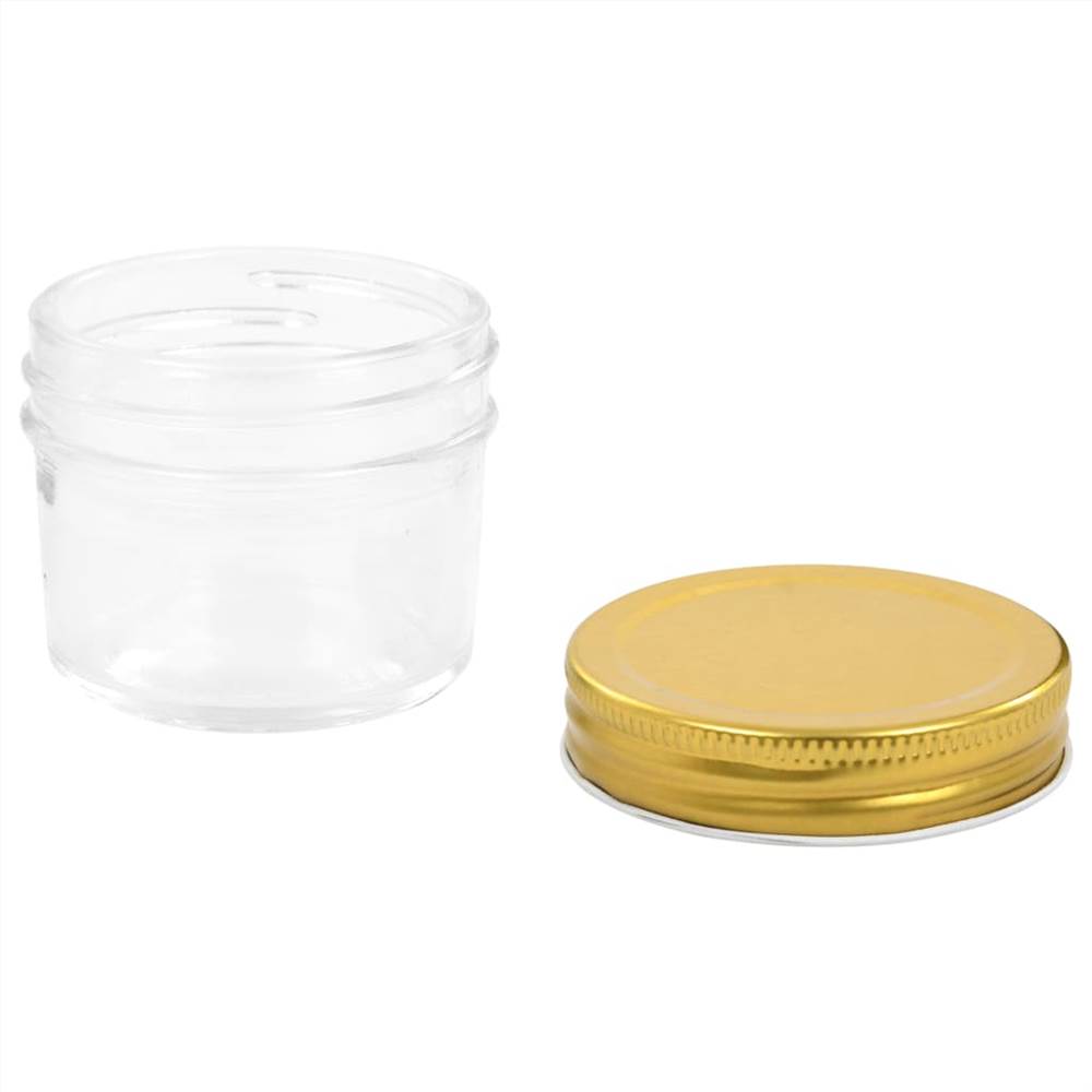 Glass Jam Jars with Gold Lid 48 pcs 110 ml