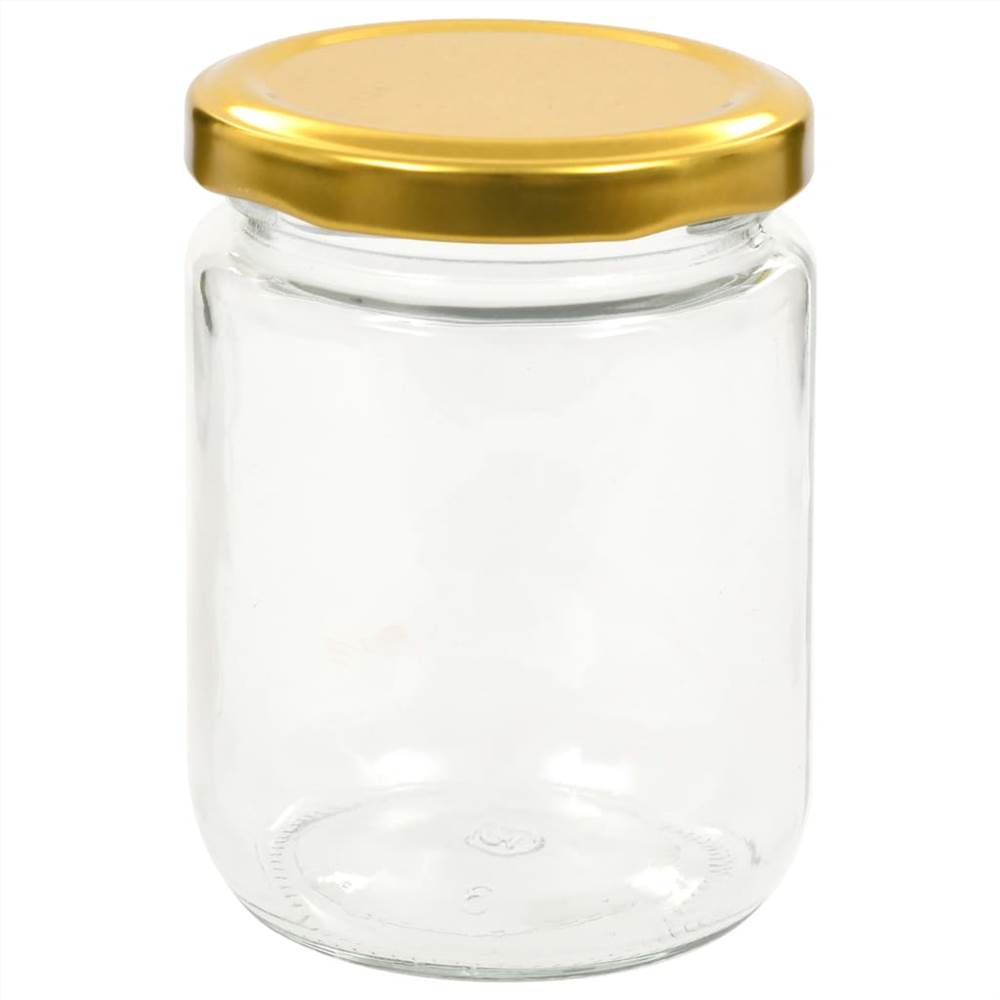 Glass Jam Jars with Gold Lid 48 pcs 230 ml