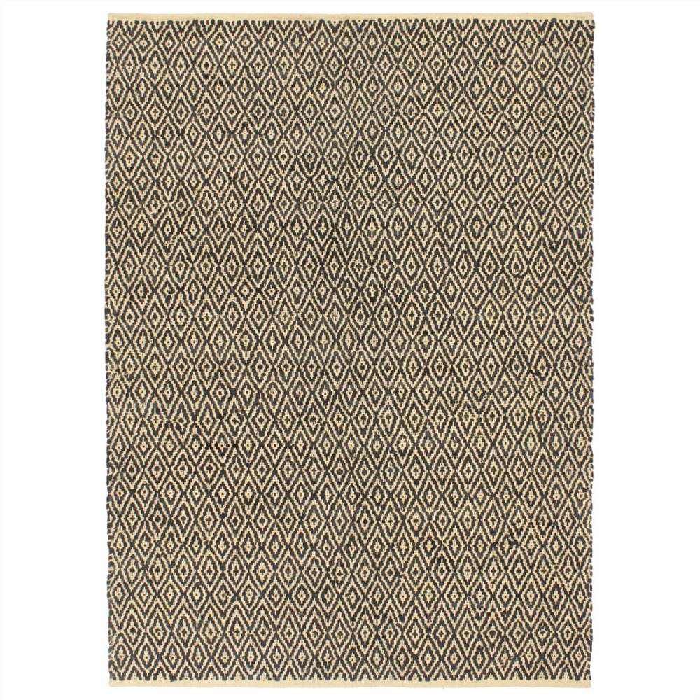 

Hand-woven Chindi Rug Leather Cotton 190x280 cm Black