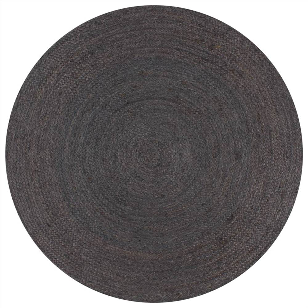 

Handmade Rug Jute Round 90 cm Dark Grey