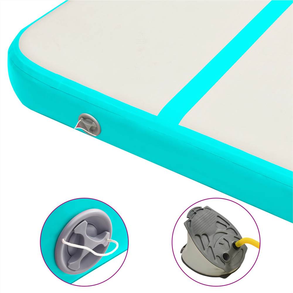 Inflatable Gymnastics Mat with Pump 600x100x20 cm PVC Green 20 Inflatable Gymnastics Mat with Pump 600x100x20 cm PVC Green