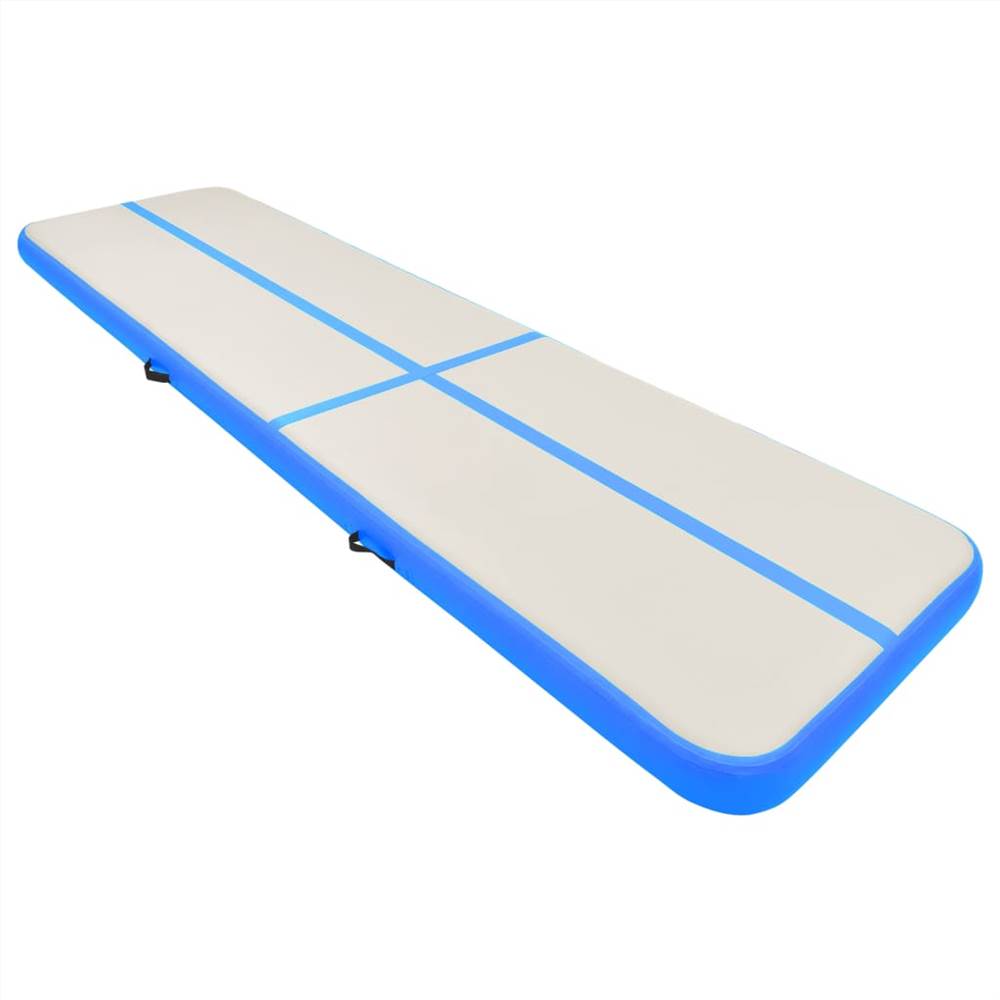 Inflatable Gymnastics Mat with Pump 800x100x20 cm PVC Blue