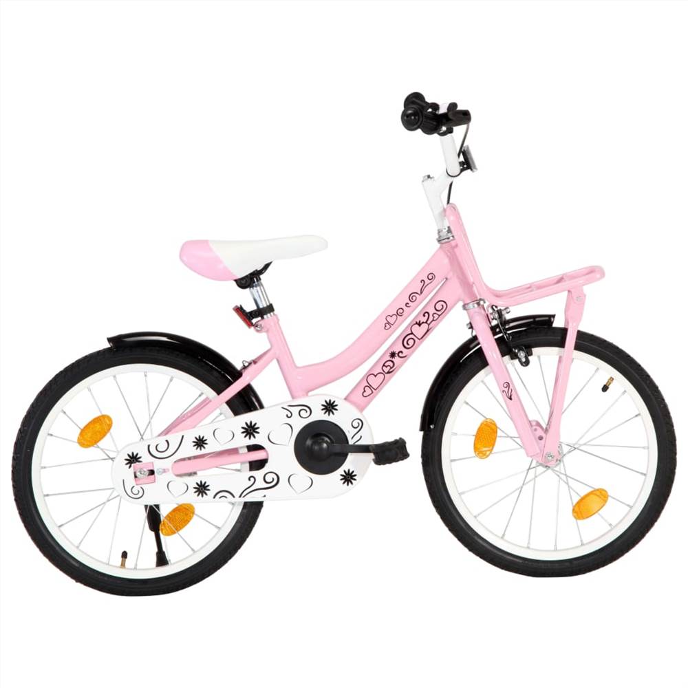 Kids Bike with Front Carrier 18 inch Pink and Black