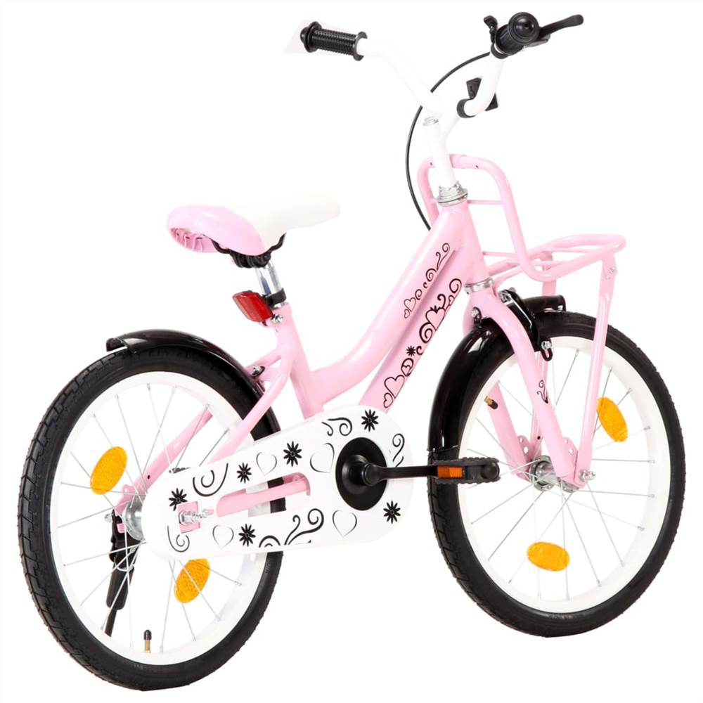 Kids Bike with Front Carrier 18 inch Pink and Black