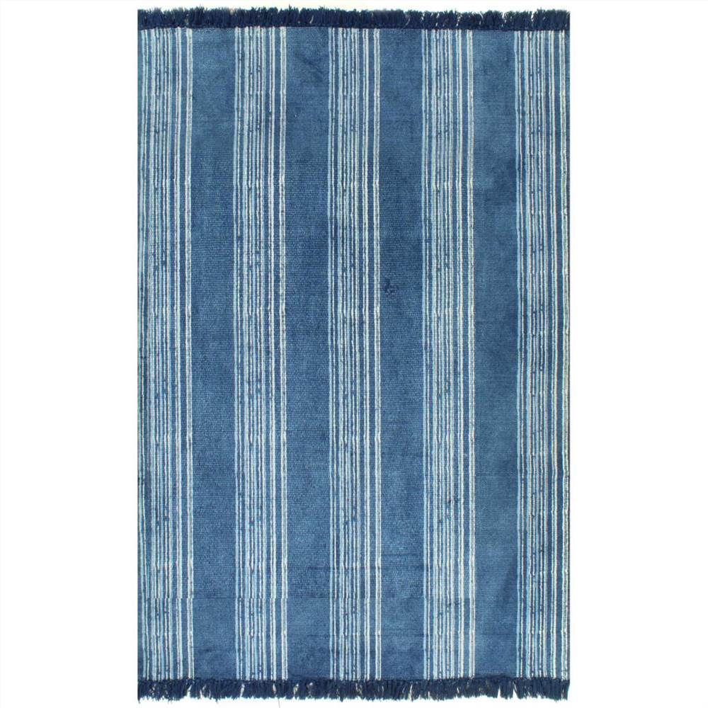 

Kilim Rug Cotton 120x180 cm with Pattern Blue