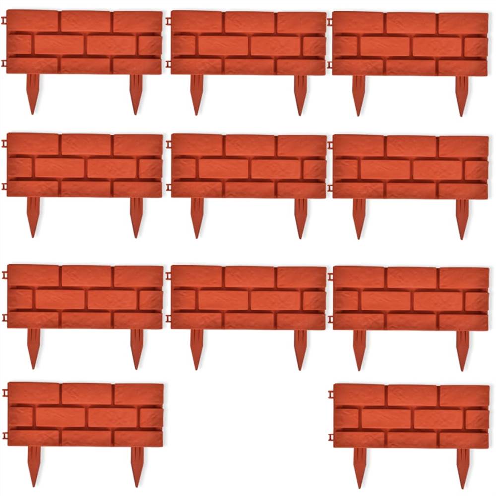 Lawn Divider with Brick Design 11 pcs
