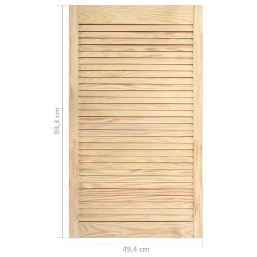 Louvred Doors 2 pcs Solid Pine Wood 99.3x49.4cm