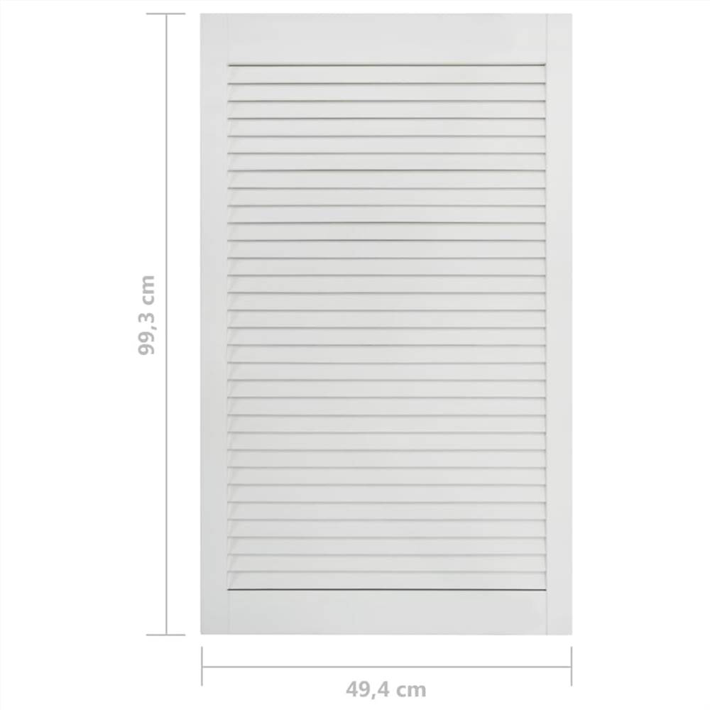 Louvred Doors 4 pcs Solid Pine Wood White 99.3x49.4cm