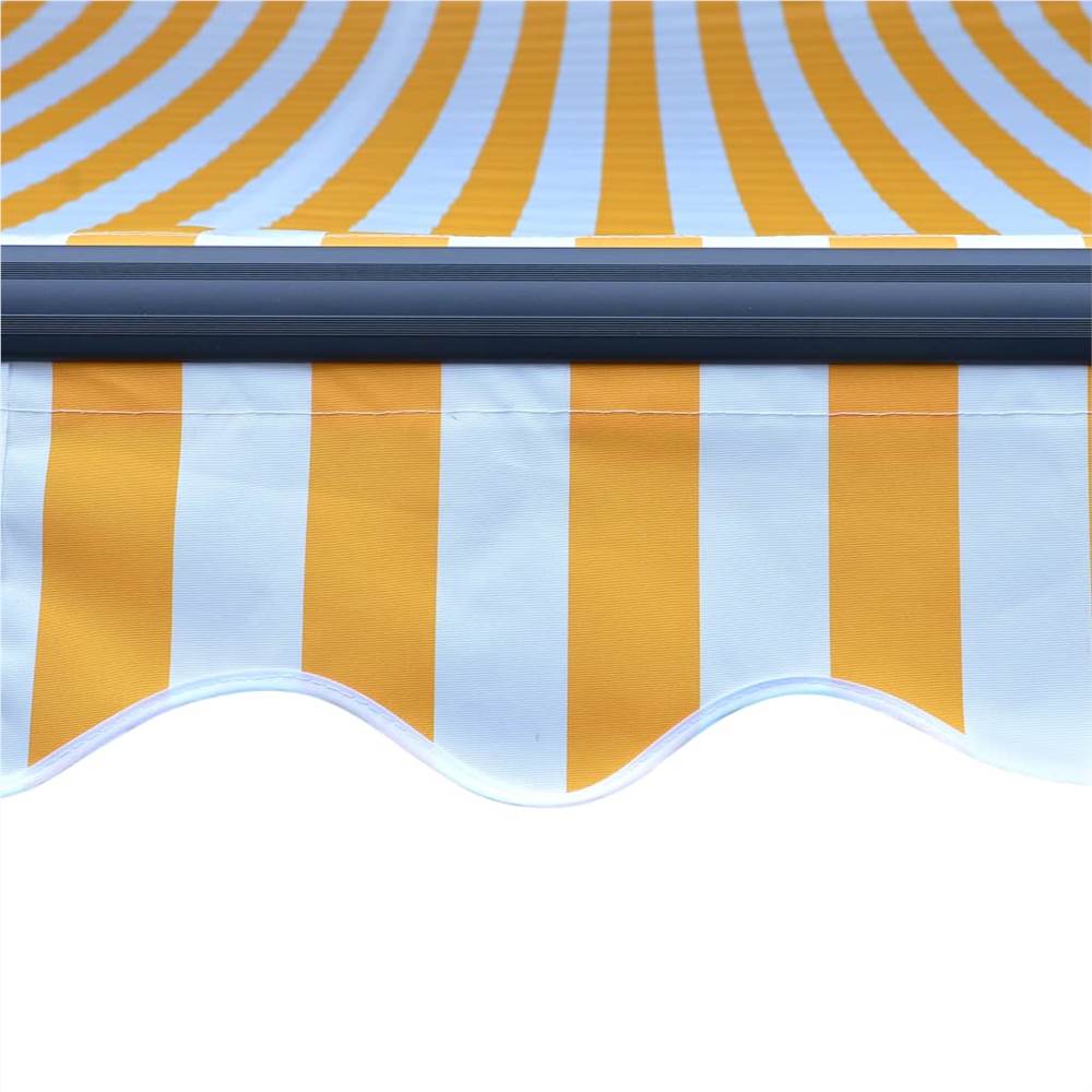 Manual Retractable Awning with LED 400x300 cm Yellow and White