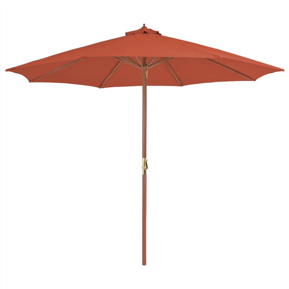 

Outdoor Parasol with Wooden Pole 300 cm Terracotta