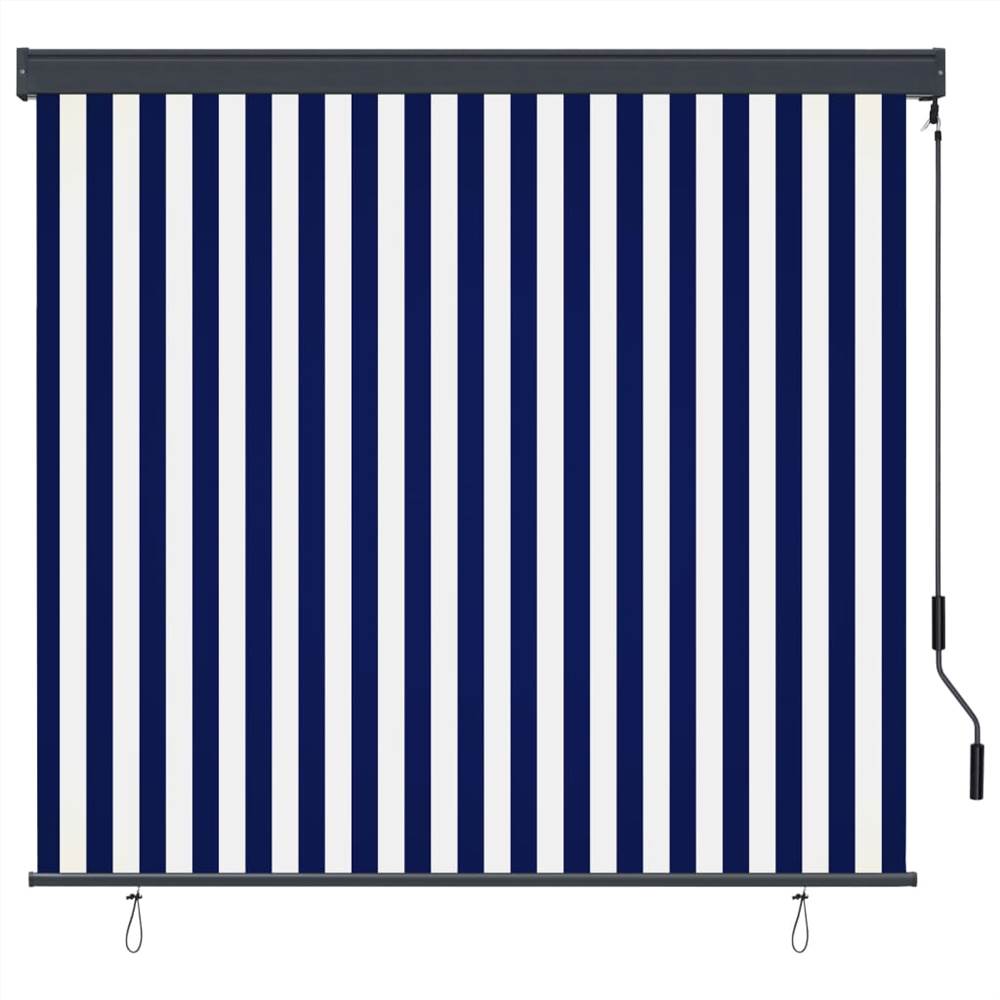 Outdoor Roller Blind 170x250 cm Blue and White
