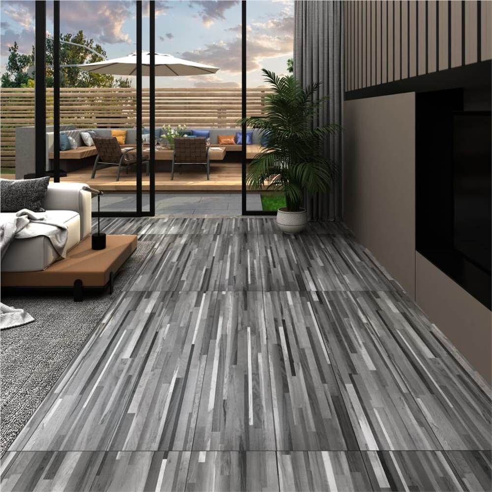 

PVC Flooring Planks 5.02 m² 2 mm Self-adhesive Striped Grey