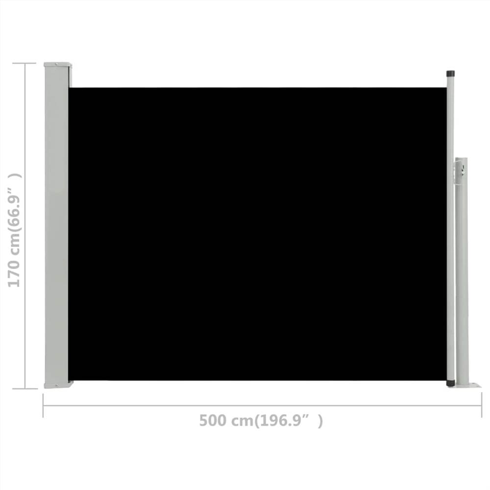 Patio Retractable Side Awning 170x500 cm Black