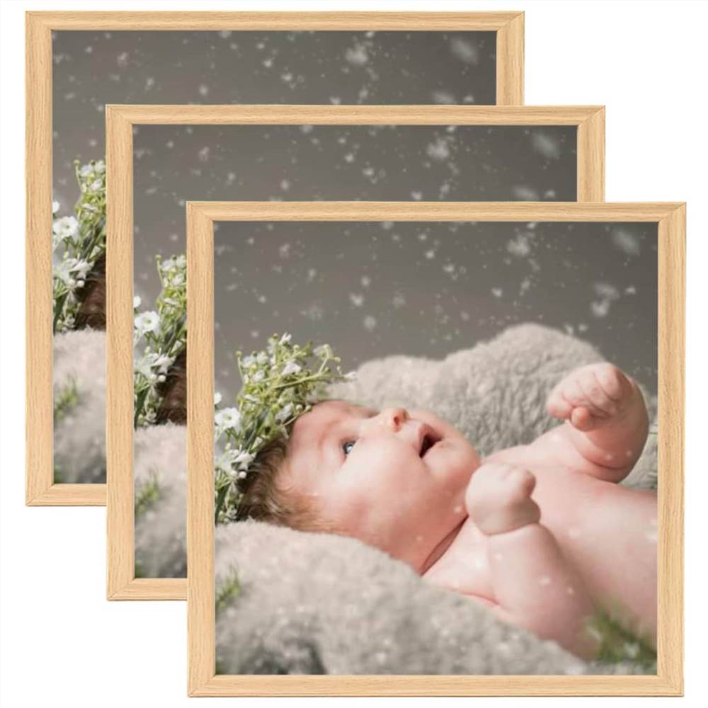 

Photo Frames Collage 3 pcs for Wall or Table Light Oak 50x50 cm
