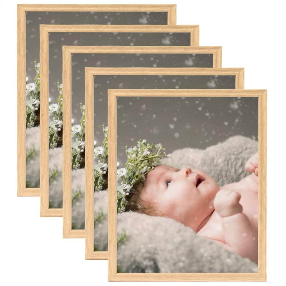 

Photo Frames Collage 5 pcs for Wall or Table Light Oak 28x35 cm