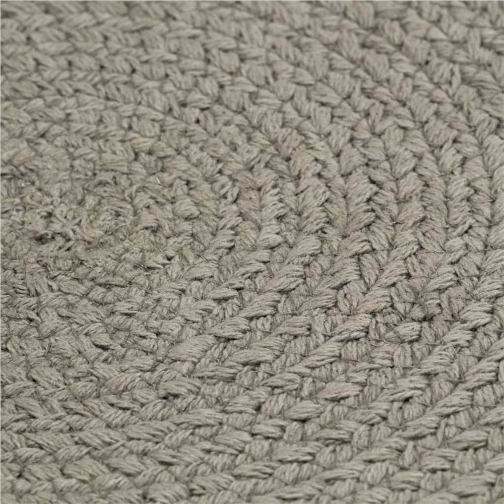 Placemats 4 pcs Plain Grey 38 cm Round Cotton