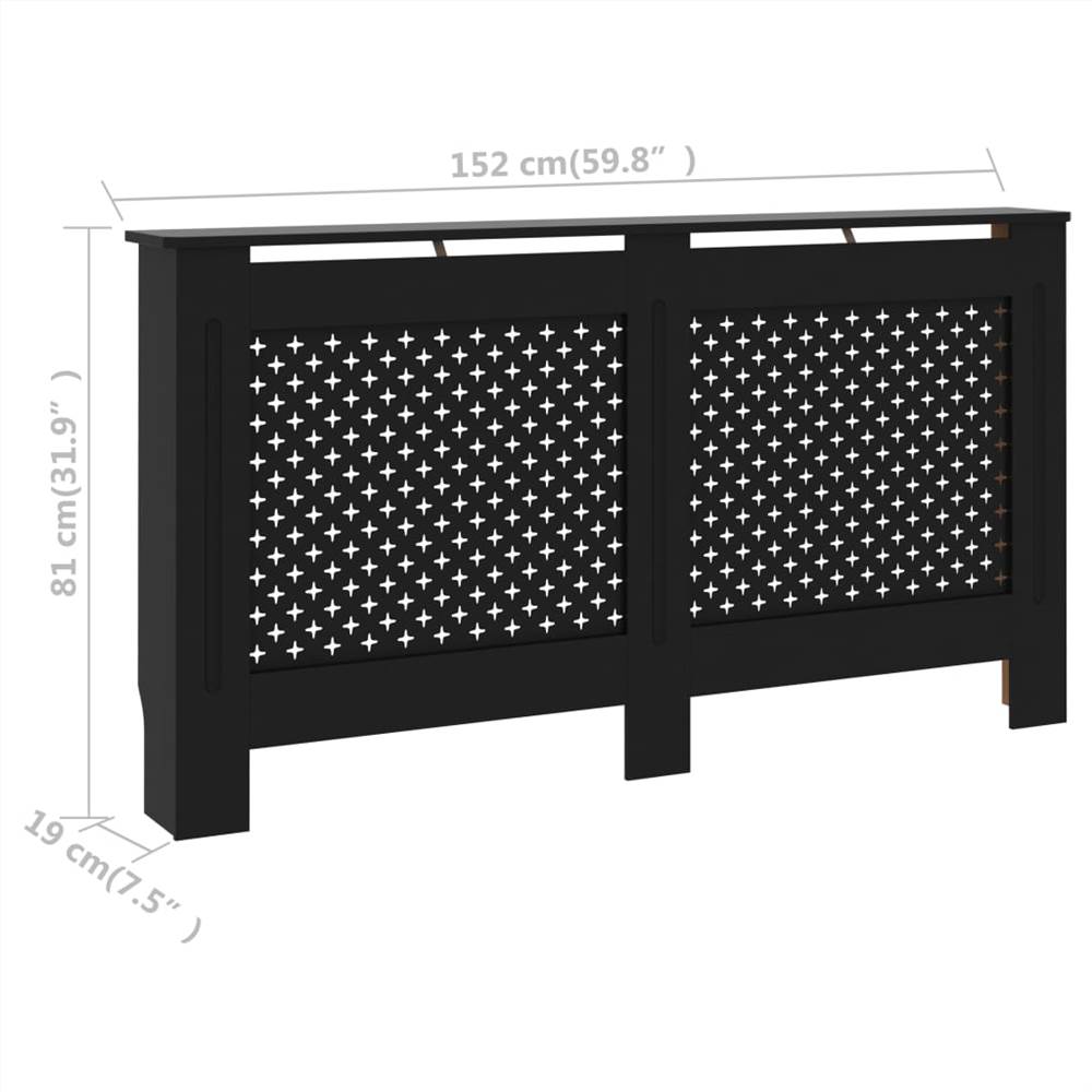 Radiator Cover Black 152x19x81 cm MDF