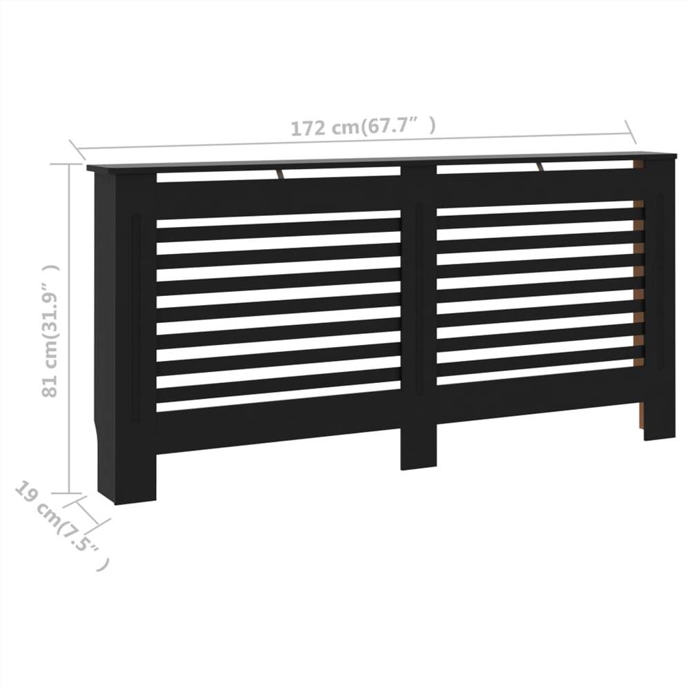 Radiator Cover Black 172x19x81 cm MDF