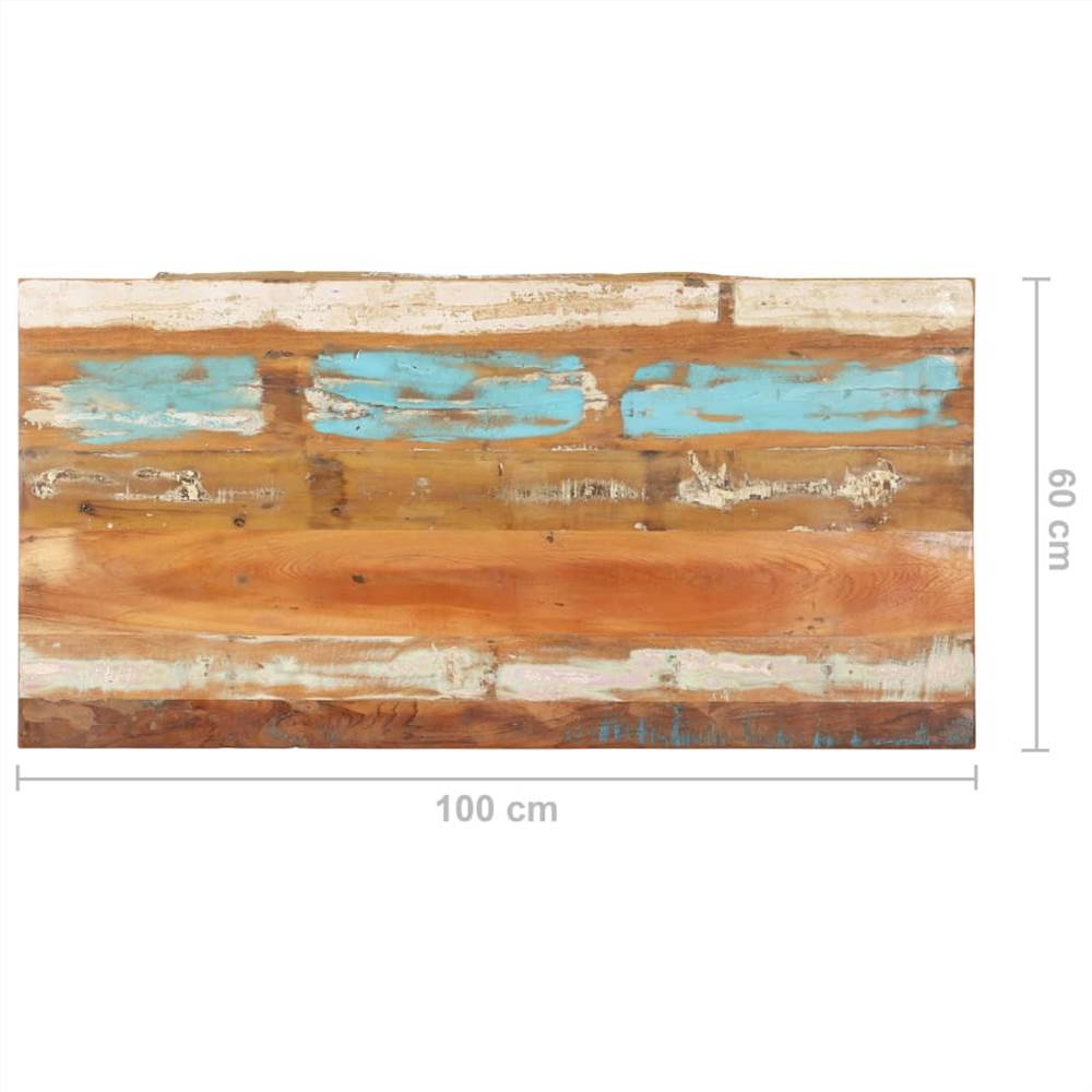 Rectangular Table Top 60x100 cm 25-27 mm Solid Reclaimed Wood