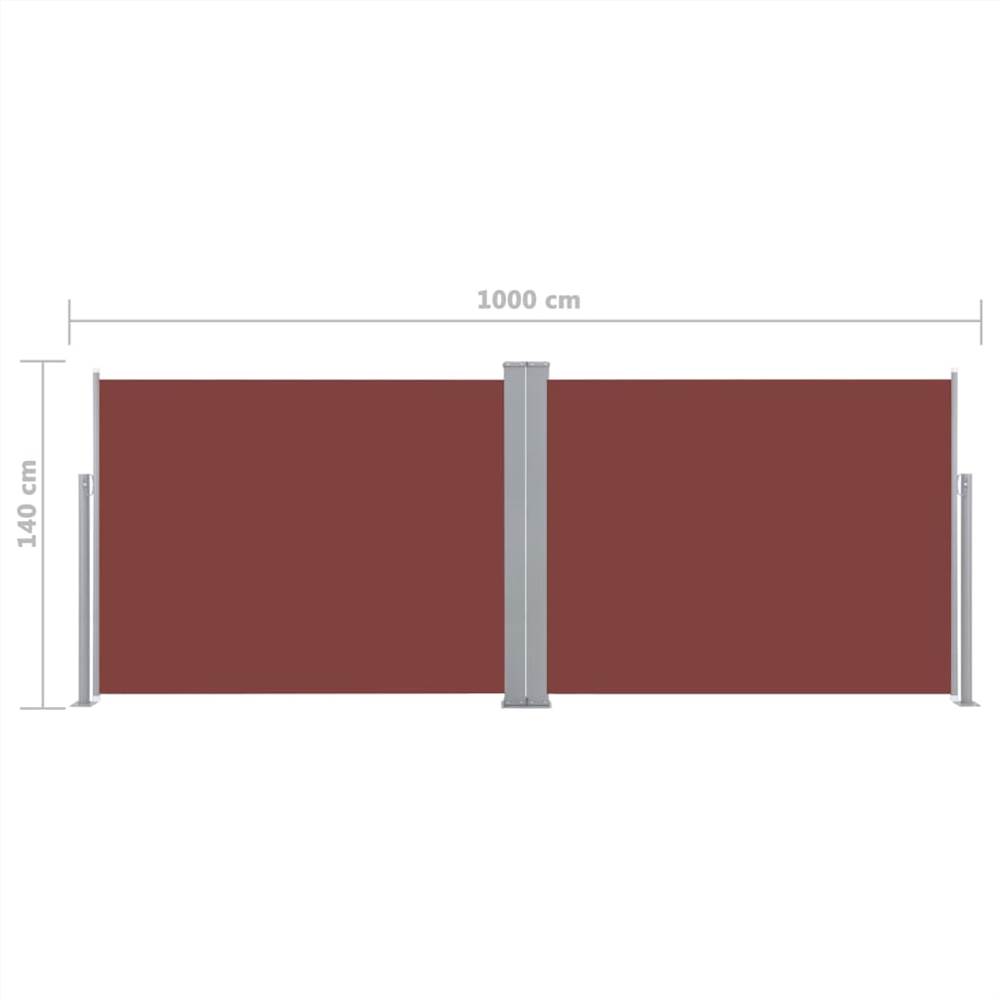 Retractable Side Awning Brown 140x1000 cm