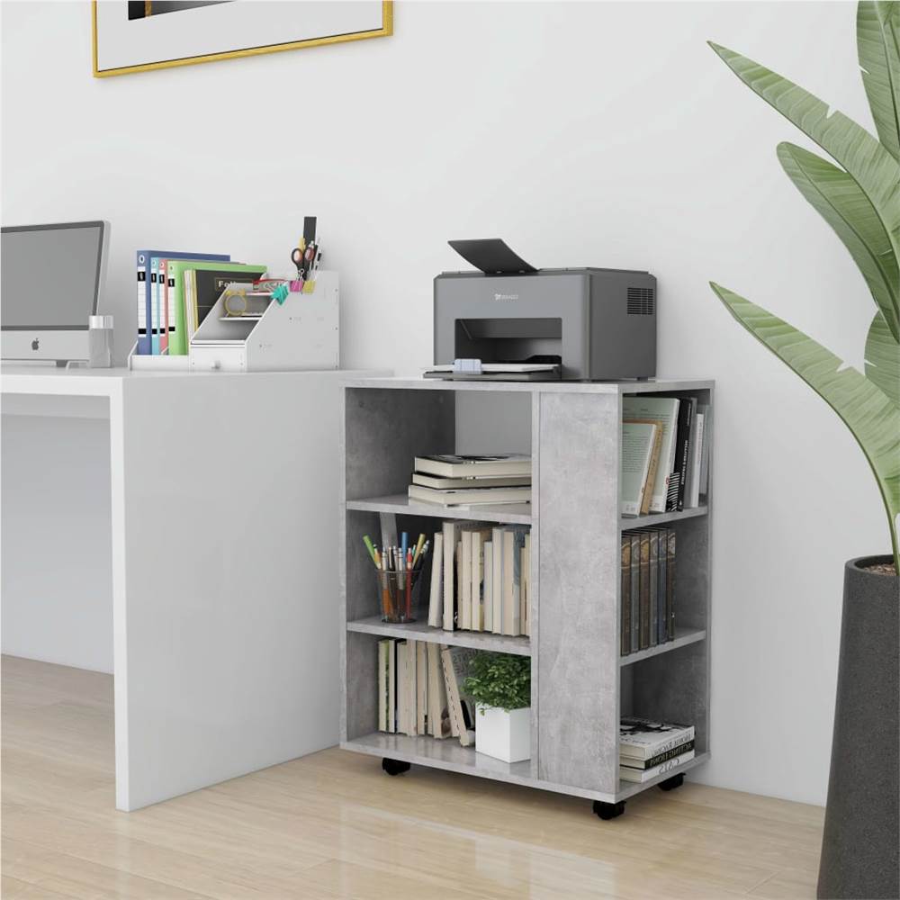 

Rolling Cabinet Concrete Grey 60x35x75 cm Chipboard