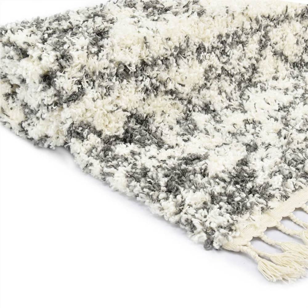 Rug Berber Shaggy PP Beige and Sand 140x200 cm