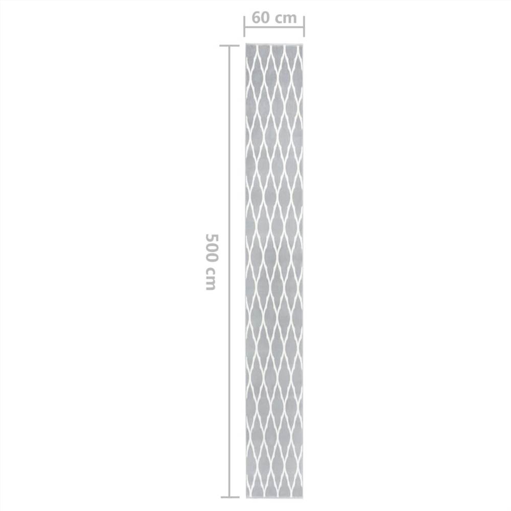 Runner Rug BCF Grey and White 60x500 cm